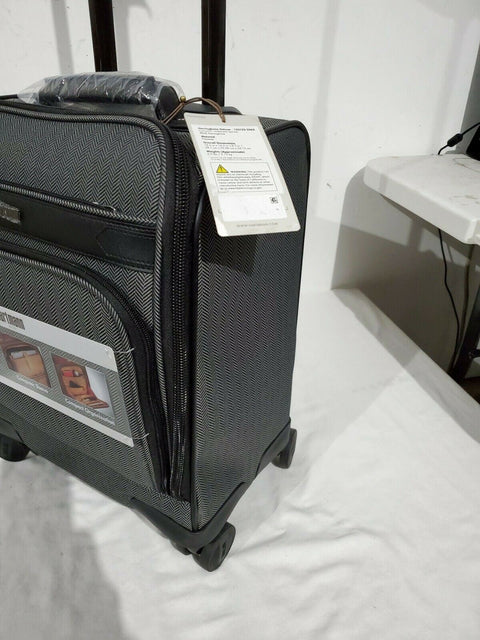 $540 New Hartmann Herringbone DLX Carry-On Under-Seater Spinner Suitcase Luggage