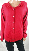 New Karen Scott Women Long Sleeve Red Pearl Button Cardigan Sweater Plus 2X