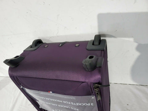 $200 New Delsey OptiMax Lite 17" 2-Wheel Under-Seat Bag Luggage Purple