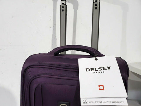 $200 New Delsey OptiMax Lite 17" 2-Wheel Under-Seat Bag Luggage Purple