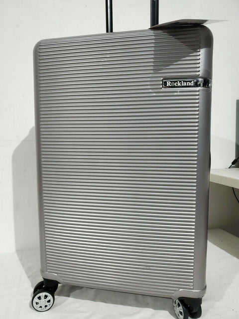 $340 New Rockland Horizon 24" Hard Case Luggage Suitcase Silver Spinner