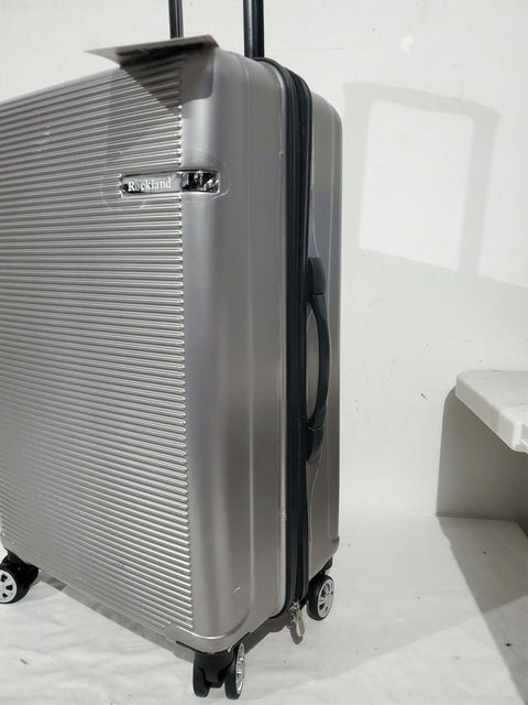 $340 New Rockland Horizon 24" Hard Case Luggage Suitcase Silver Spinner