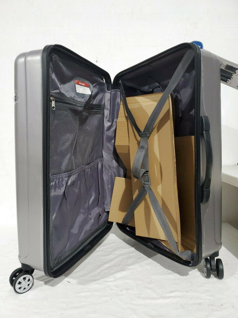 $340 New Rockland Horizon 24" Hard Case Luggage Suitcase Silver Spinner