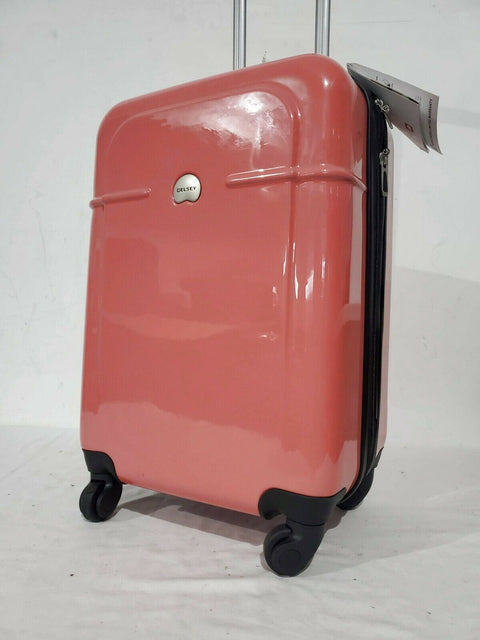$300 New Delsey Air-Quest 21" Carry-On Spinner Suitcase Hard Case Luggage Coral