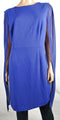 New Calvin Klein Women's Slit Sheer Long-Sleeves Blue Boat Neck Tunic Dress 16