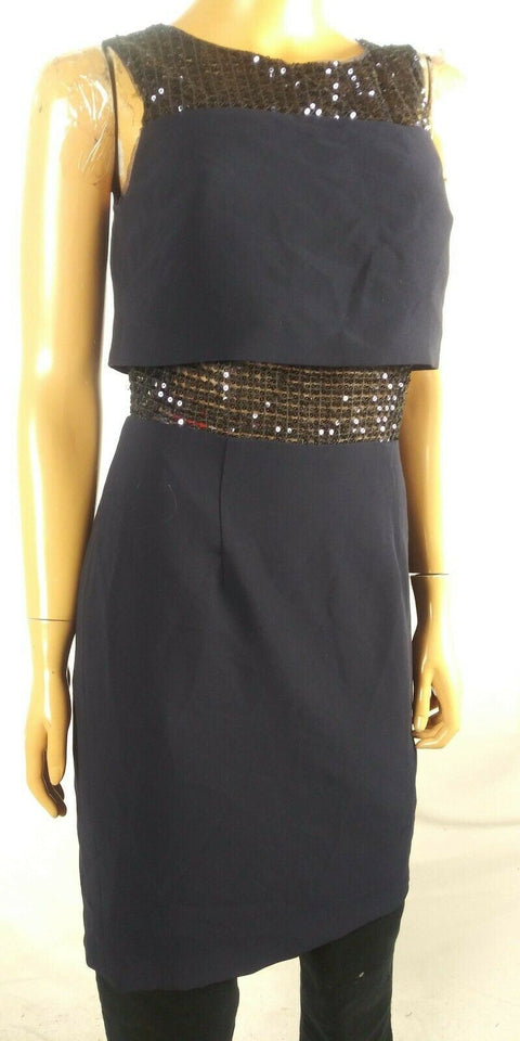 Calvin Klein Womens Sleeveless Embellished Scoop-Neck Tunic Navy Blue Dress 4