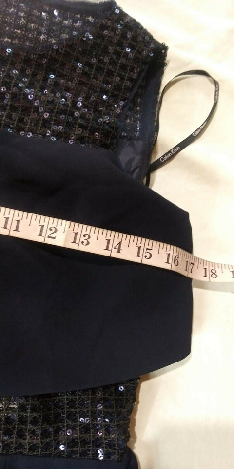 Calvin Klein Womens Sleeveless Embellished Scoop-Neck Tunic Navy Blue Dress 4
