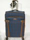 $320 London Fog Brentwood 25" Soft Blue Suitcase Luggage Plaids Spinner