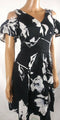 Ralph Lauren Womens V-Neck Cold-Shoulder Short Sleeves Black Flower Printed 0 XS