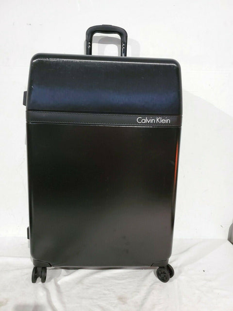 $424 Calvin Klein Clarkson Square 28" Check-In Spinner Black Luggage Suitcase