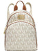 $358 Michael Kors Women Natural Jet Set Travel Logo Backpack Large Bag Signature