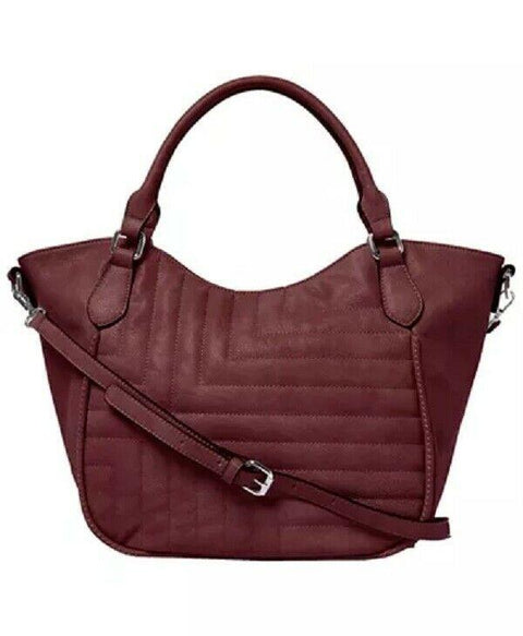 $104 New Urban Originals Iconic Vegan Leather Tote Red Maroon Shoulder Handbag - evorr.com