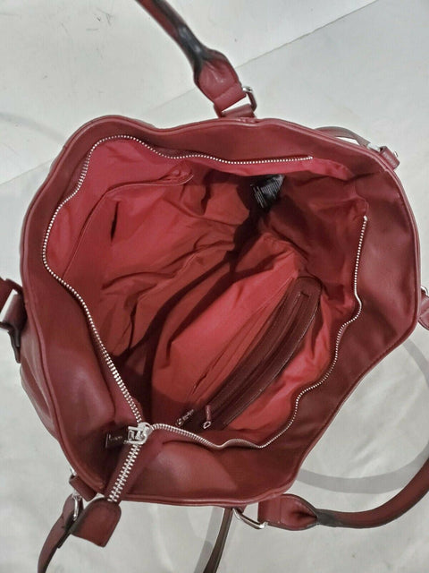 $104 New Urban Originals Iconic Vegan Leather Tote Red Maroon Shoulder Handbag - evorr.com