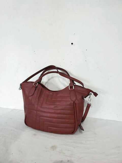 $104 New Urban Originals Iconic Vegan Leather Tote Red Maroon Shoulder Handbag - evorr.com
