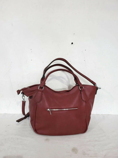 $104 New Urban Originals Iconic Vegan Leather Tote Red Maroon Shoulder Handbag - evorr.com