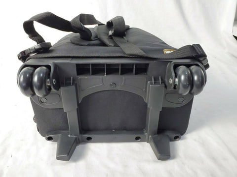 New Olympia USA Rolling Wheeled Backpack Travel Black Gray