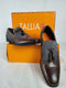 New Tallia Men's Loafers Size 9.5 M Gray Brown Leather Slip-On Dress Shoes - evorr.com
