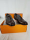 New Tallia Men's Loafers Size 9.5 M Gray Brown Leather Slip-On Dress Shoes - evorr.com