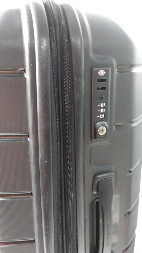 $398 Samsonite Free-form 28" Spinner Suitcase Luggage Black Hard Case TSA Lock