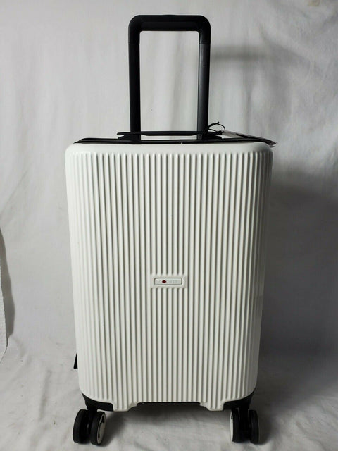 $270 Solite Tavarone White 22" Expandable Hard Spinner Carry On Luggage