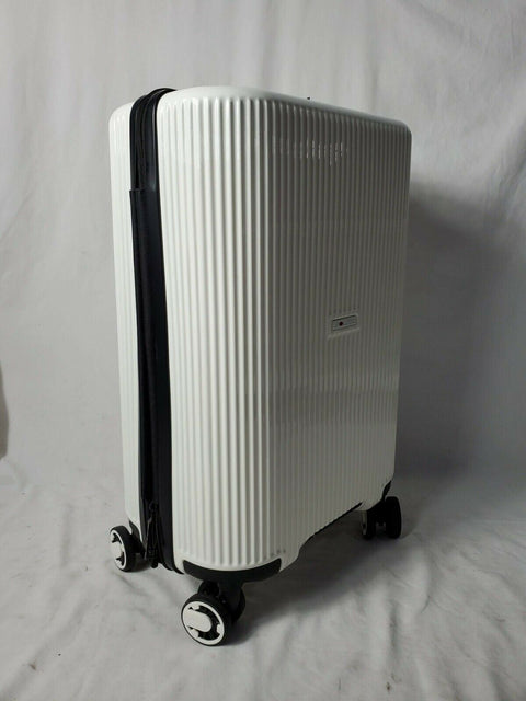$270 Solite Tavarone White 22" Expandable Hard Spinner Carry On Luggage