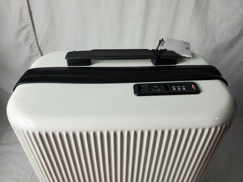 $270 Solite Tavarone White 22" Expandable Hard Spinner Carry On Luggage