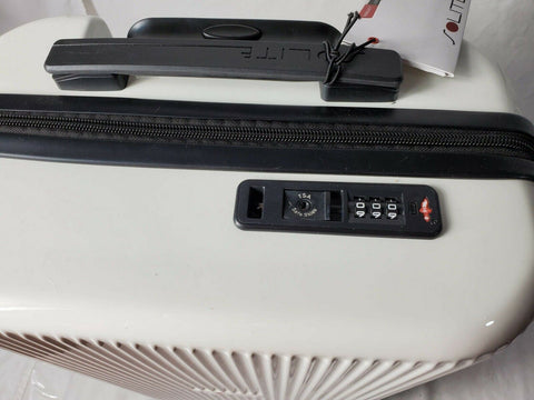 $270 Solite Tavarone White 22" Expandable Hard Spinner Carry On Luggage