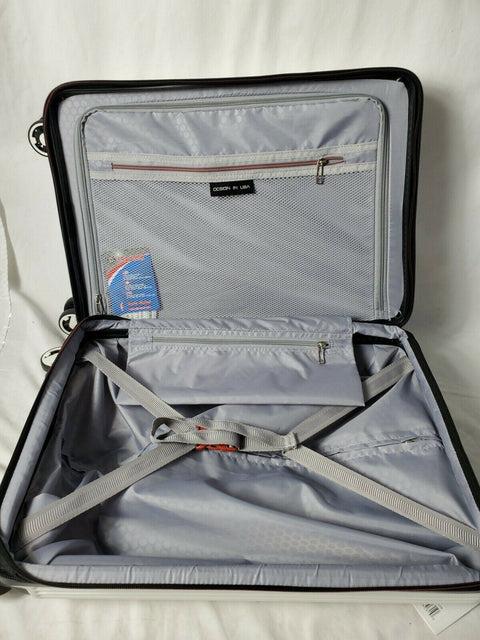 $270 Solite Tavarone White 22" Expandable Hard Spinner Carry On Luggage