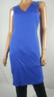 New Bar III Women's V-Neck Blue Fringe Shoulder Sleeveless Tunic Stretch Dress M
