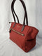 Michael Kors Women's Polly Nylon Top Zip Tote Brown Leather Trim Brandy Red Bag