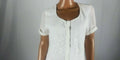 NY Collection Womens Button-Front Inset White Short-Sleeves Layered Blouse Top M - evorr.com