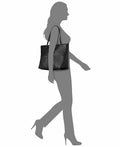INC International Concepts Women Cissy Quilted Tote Shoulder Hang Bag Black - evorr.com