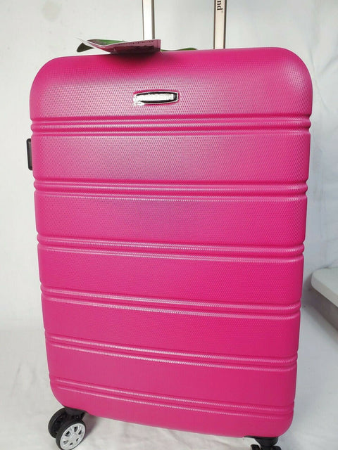 $280 Rockland Melbourne Spinner Luggage Medium Check-In Suitcase 24" Pink