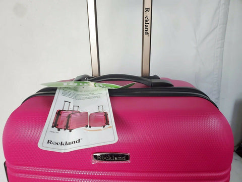 $280 Rockland Melbourne Spinner Luggage Medium Check-In Suitcase 24" Pink