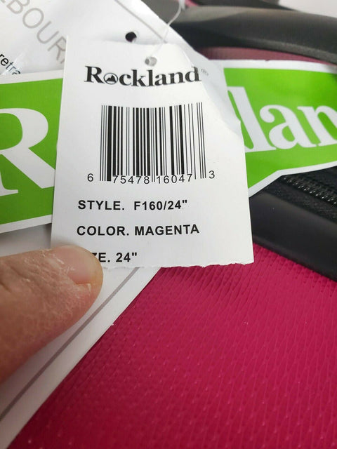 $280 Rockland Melbourne Spinner Luggage Medium Check-In Suitcase 24" Pink