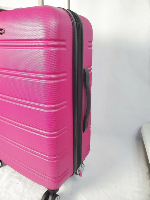 $280 Rockland Melbourne Spinner Luggage Medium Check-In Suitcase 24" Pink