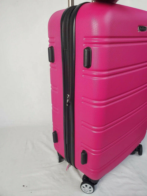 $280 Rockland Melbourne Spinner Luggage Medium Check-In Suitcase 24" Pink