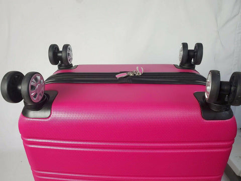 $280 Rockland Melbourne Spinner Luggage Medium Check-In Suitcase 24" Pink