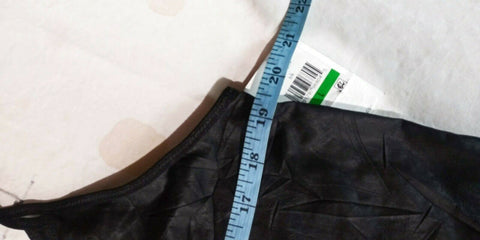 $109 Calvin Klein Women's Black Leather Look Spaghetti Straps Tank Blouse Top L - evorr.com