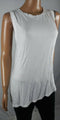 NEW DKNY Women's White Sleeveless Scoop Neck Knit Blouse Top Tank Size L Stretch - evorr.com