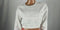 New Guess Women's White Scoop Neck Cropped Logo Sweatshirt Blouse Top XS