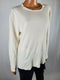 JM COLLECTION Women Long Sleeve Ivory Scoop Neck Pullover Sweater Top PLUS 0X