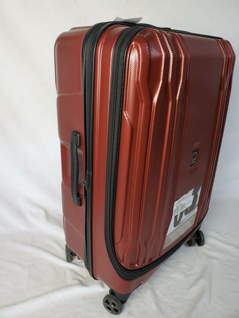 $300 New Delsey Eclipse 25" Spinner Luggage Bag Hard Shell TSA Lock Red