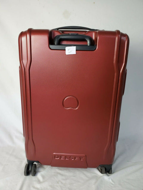 $300 New Delsey Eclipse 25" Spinner Luggage Bag Hard Shell TSA Lock Red