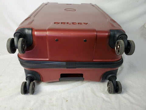 $300 New Delsey Eclipse 25" Spinner Luggage Bag Hard Shell TSA Lock Red