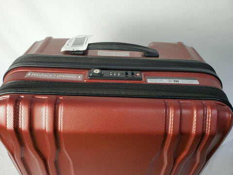 $300 New Delsey Eclipse 25" Spinner Luggage Bag Hard Shell TSA Lock Red