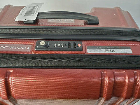$300 New Delsey Eclipse 25" Spinner Luggage Bag Hard Shell TSA Lock Red
