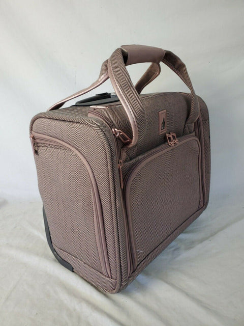 $240 LONDON FOG Newcastle Softside Under-Seater Bag Herringbone Carry On - evorr.com
