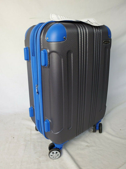 $240 New Rockland Sonic ABS Gray Spinner Luggage Carry On Suitcase 20"