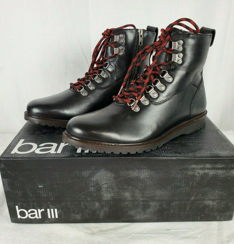 $109 New Bar III Men's Whitaker Leather Boots Lace Up Black Size 11 US - evorr.com